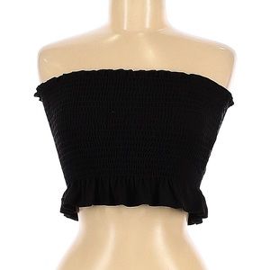 *NWT* Black Bandeau with Ruffle Accent